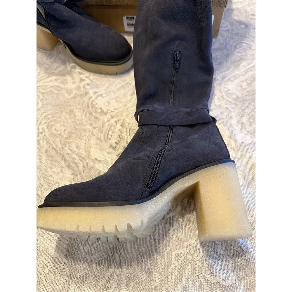 Free People Jasper Over The Knee High  Boots Off Black EU38/US8 Witchy Goth